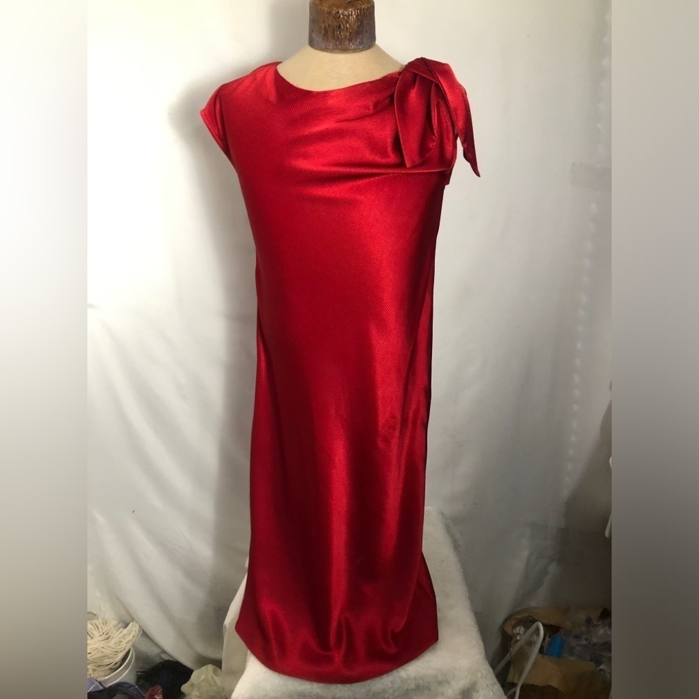 Womens Red Satin Dress. Size Medium.